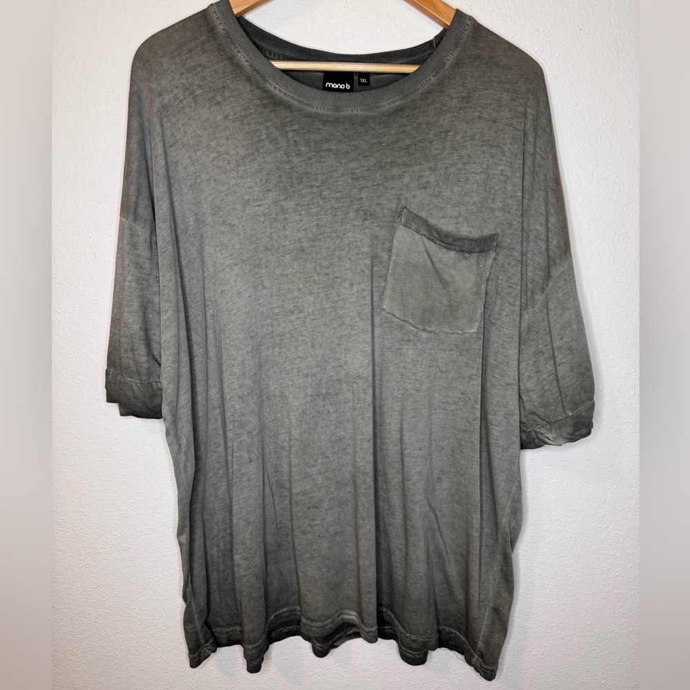 NEW Mono B Gray Faded Short Sleeve Tee